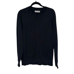 Everlane Mens Black No-Sweat Organic Cotton Crewneck Long Sleeve Sweater XL